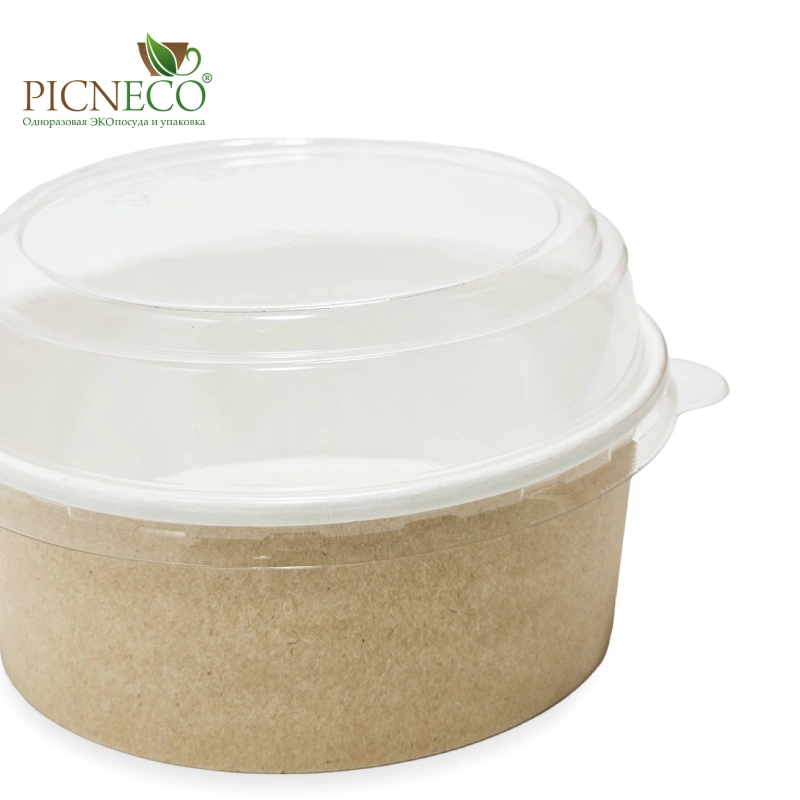 товар Контейнер круглый 600 мл, крафт/белый KM165K